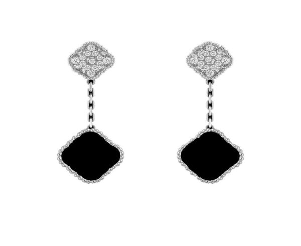 

luxury earring chandelier designer earring for women dangles four leaf clover jewlery design stud earrings stainless steel cjewelr3464092, Silver