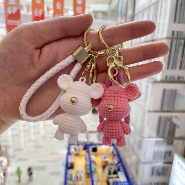 

fashion blogger designer jewelry creative wool bear soft rubber toy keychain cute mobile phone keychains lanyards keyrings wholesale ys15, Slivery;golden
