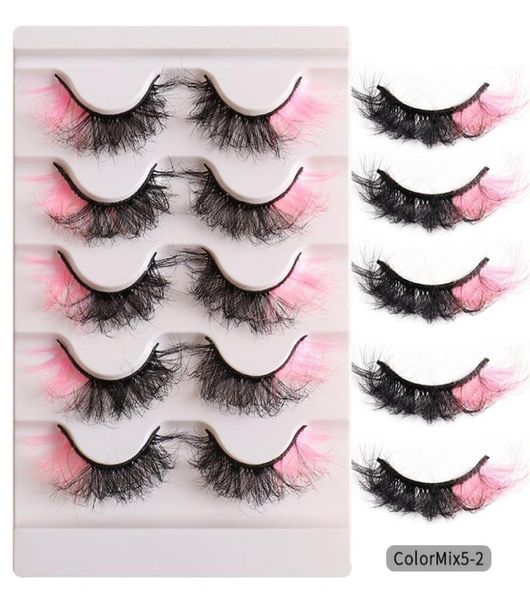

reusable hand made multilayer color fake eyelashes soft vivid crsscross culy thick mink false lashes extensions makeup for eyes 1551756