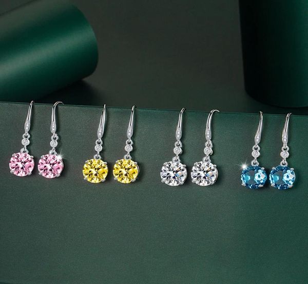 

dangle chandelier new fashion simple round zircon luxury long ear hook classic ladies earrings party accessories whole9983736, Silver