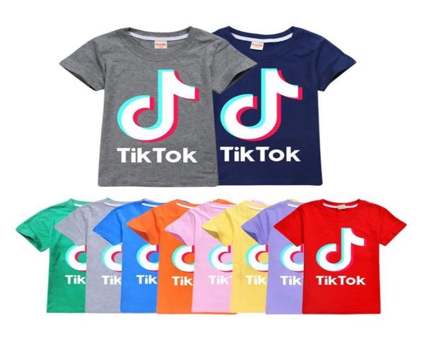 

tiktok tshirt for big boy girl clothes summer children print cotton casual tee kid boutique t shirt clothing 316 year7287187, Blue