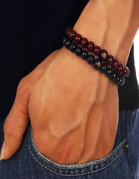 

hip hop men wood beads bracelets sandalwood buddhist buddha meditation prayer bead bracelet wooden jewelry young man strands8678791, Black