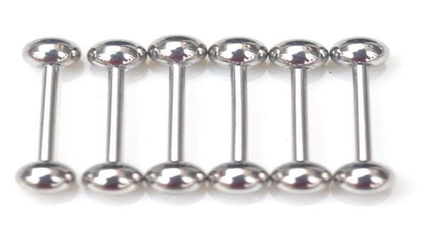 

stainless steel balls industrial straight barbell ring tongue nipple bar tragus ear piercing body jewelry whole1229297, Silver