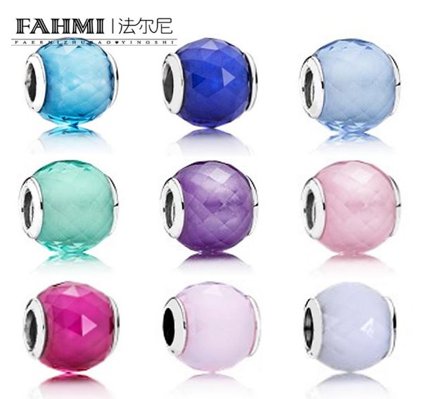 

fahmi 100% 925 sterling silver charm petite facets s charm purple cz murano glass bead new sky blue crystal murano glass bead9750919, Black
