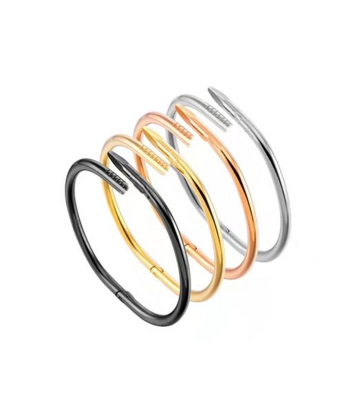 

personality love bracelet without drill nails fashion woman cuff bracelet electroplating 18k gold 3 color designer jewelry9032145, White