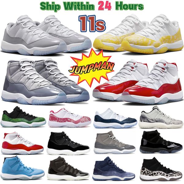 

2023 gamma blue 11 11s men basketball shoes low white cement cool grey cherry midnight navy cap and gown legend concord space jam bred panto