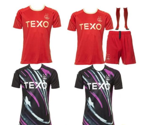 

aberdeen fc 23 24 soccer jerseys home away special hayes 17 watkins 15 miovski 9 duk 11 2023 jersey football shirts 999, Black;yellow