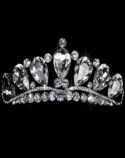 

stunning shinny big rhinestone crystal pageant tiara crown bridal accessories party princess queen headpieces 3700588, Silver