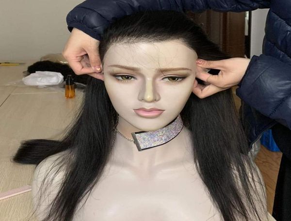 

transparent lace frontal 13x4 ear to ear peruvian virgin hair straight body wave lace frontal closure pre plucked hairline sel8567628, Black