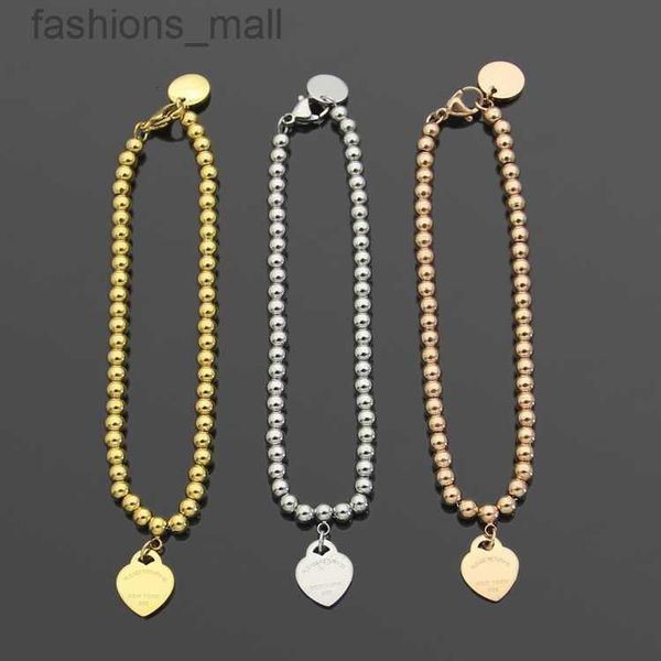 

luxury beaded bracelets designer chain women necklace bracelet classic heart set 18k gold girl valentine's day love gift stainless stee, Black
