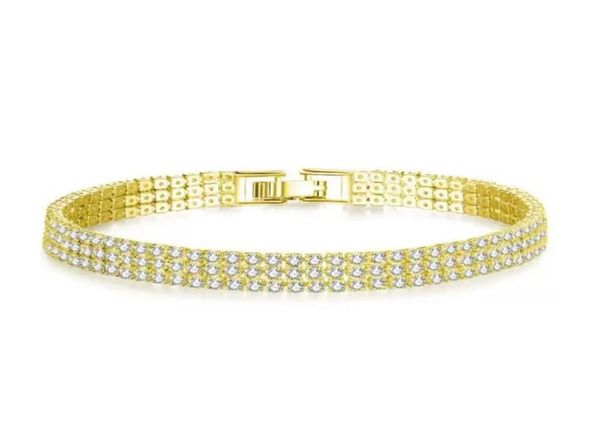 

18k gold plated sparkling cubic zircon cz cluster tennis bracelet fashion womens jewelry for party wedding5518392, Golden;silver