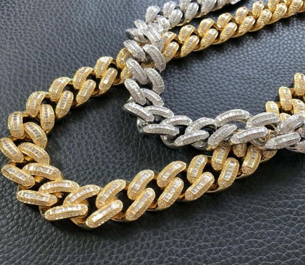 

18mm baguette chain hiphop iced out chain for men1012344618012, Silver