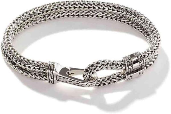 

john hardy men039s classic chain silver hook stand bracelet 9mm4394357, Black