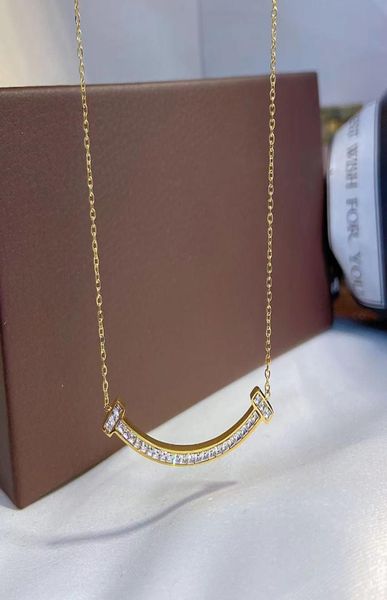 

18k gold plated stainless steel necklace fashion women designer necklaces choker letter pendant chain crystal statement wedding je7315363, Silver