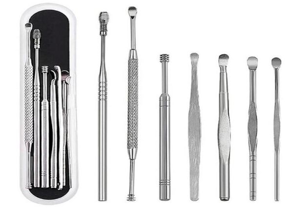 

ear care supply 7pcsset wax pickers cleaner stainless steel earpick remover curette pick spoon epiwax1096972