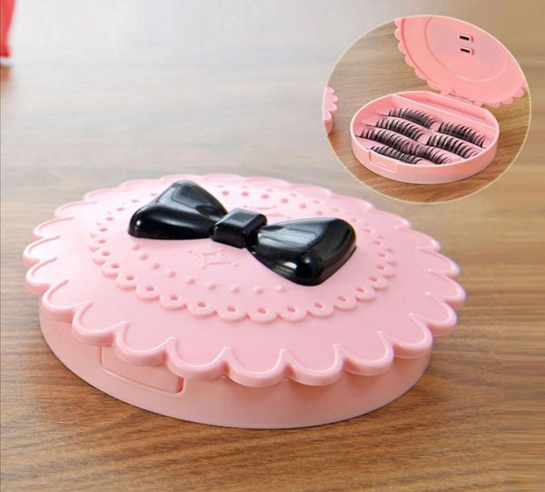 

acrylic cute bow false eyelash storage box makeup cosmetic mirror case organizer9161587