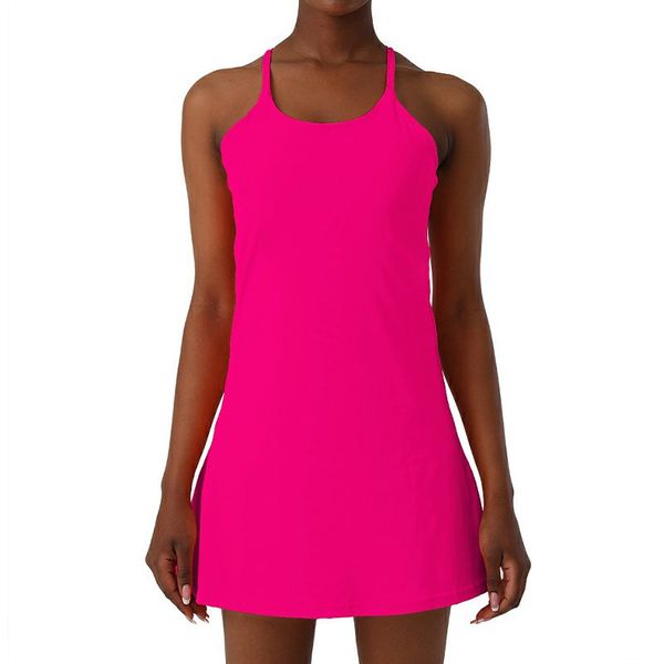 

ll tennis lined dress yoga outfit exercise chest pad inside shorts dresses golf gym slip fitness women tennis pockets dress ll88553