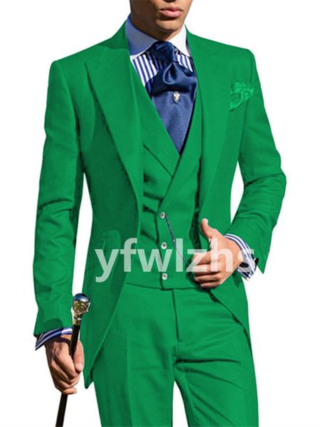 

customize tuxedo one button handsome peak lapel groom tuxedos men suits wedding/prom/dinner man blazer jacket ptwo buttonsants tie vest w126, Black;gray