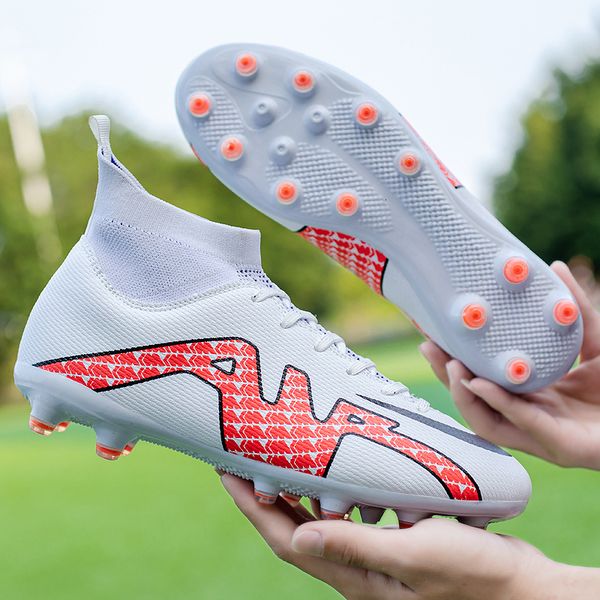 

safety shoes men's professional ag/tf football boots anti-slip soccer shoes young children high hard-wearing grass sneakers 230713, Black;brown