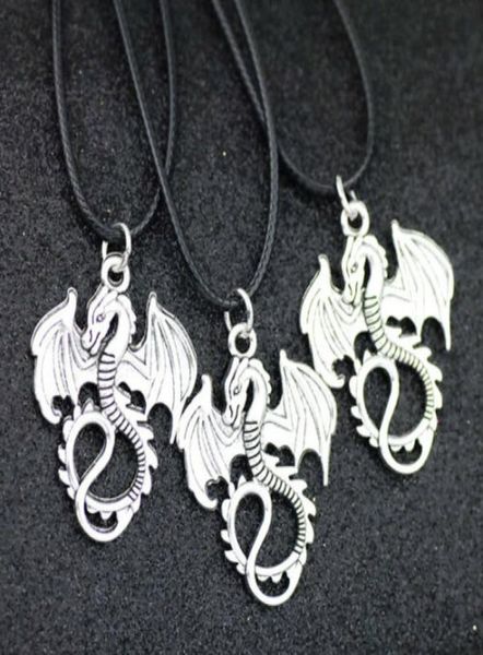 

50pcs lot cool dragon pendants necklaces alloy charms jewelry whole hj1918922618, Silver
