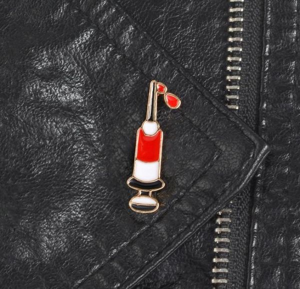 

oil drip alloy injection syringe brooches enamel cowboy skirt knapsack pins badge accessories fashion jewelry whole9214972, Gray