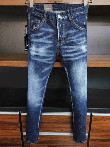 

new fashion icon brand european italy men's slim jeans pants mens denim trousers zipper blue hole pencil pants jeans for men 9811 dsqua