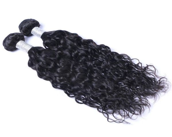 

brazilian water wave human hair bundles unprocessed remy hair weaves double wefts 100gbundle 2bundlelot hair extensions5047876, Black