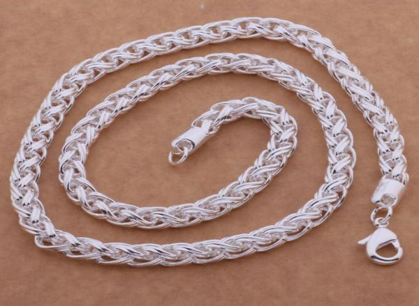 

925 sterling silver plated chain necklace ed ring 6mmx20inches fashion classic jewelry birthday gift for men 8405841