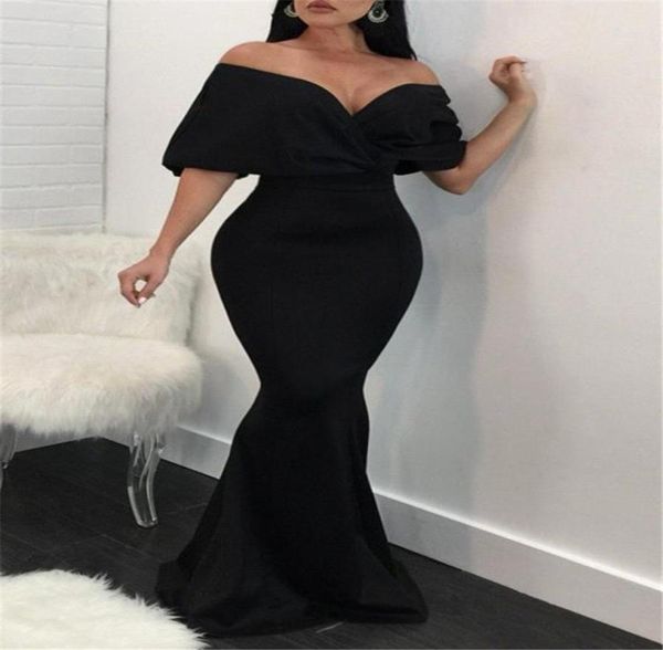 

black mermaid bridesmaid dresses gothic country garden wedding guest maid of honor gowns plus size off shoulder women evening prom9745774, White;pink