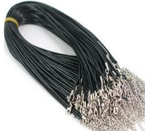 

100pcslot black rubber necklace cord with lobster clasps findings components for diy jewelry fashion gift w41419330, White;red