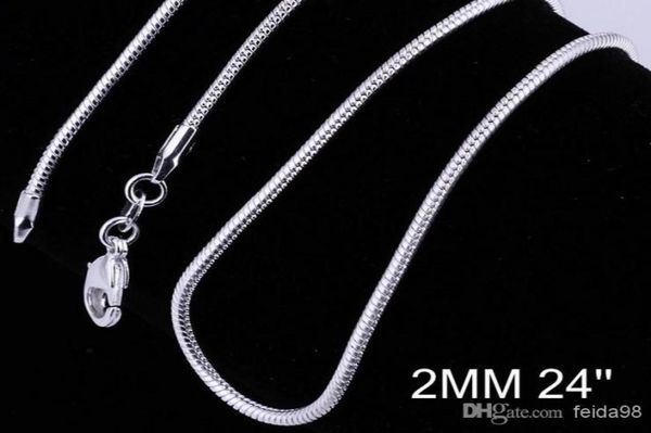 

bulk 925 silver fashion venetian chain necklace 2mm 20 inch 20pcs/lot4882057