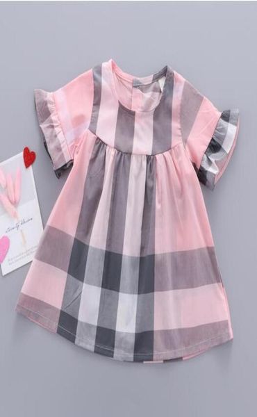 

selling children039s clothing 2019 summer new korean girls shortsleeved dress cotton baby plaid princess dress dresses2213953, Red;yellow