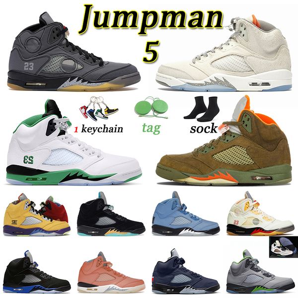 

jumpman 5 5s basketball shoes lucky green unc georgetown aqua burgundy easter sail craft we the fire red racer blue 3 what the 5 sneakers fo, White;red