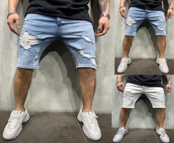 

2020 short jeans mens zipper pocket denim pants cotton multipocket shorts ripped jeans fashion pant men clothing8146362, Blue
