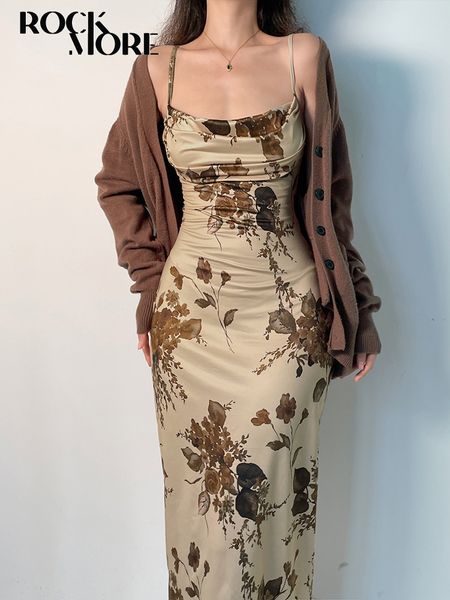 

urban dresses rockmore y2k vintage party long dress grunge fairycore print maxi dresses elegant beach style backless sundress women clothes, White;black