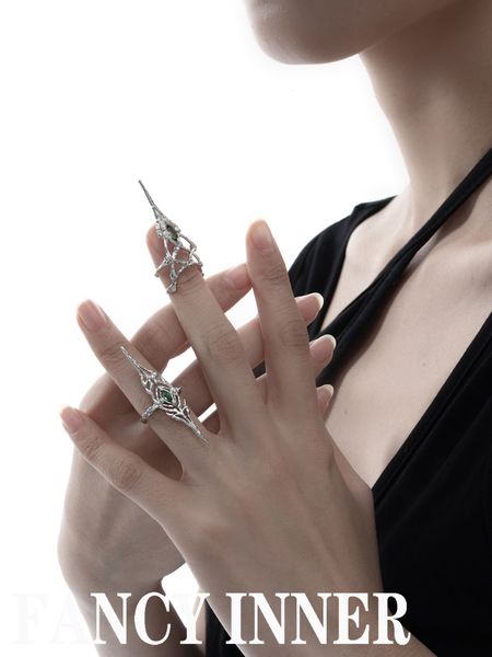 

wedding rings nail ring armor thorns prick irregular hollow metal punk unfinger rings for women men jewelry gift 230712, Slivery;golden