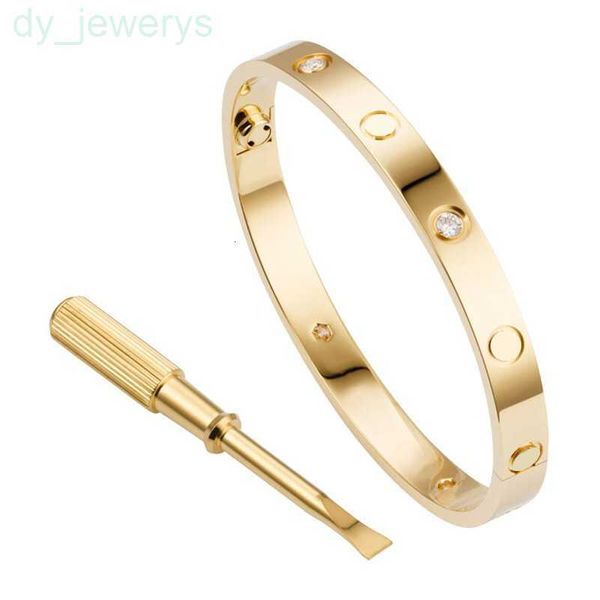 

high edition screw style love bangles bracelets for women men 4 cz stones designer screwdriver bracelet gold silver color 316l titanium stee, Black