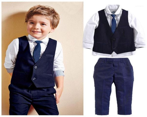 

men039s tracksuits 3pieces set autumn 2022 children039s leisure clothing sets kids baby boy suit vest gentleman clothes for 1192329, Gray