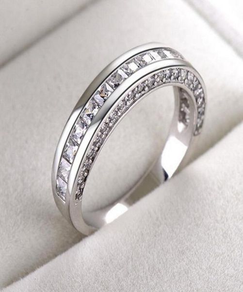 

victoria wieck vintage fashion jewelry 925 sterling silver princess cut white z cz diamond gemstones women wedding band ring f9928263, Slivery;golden