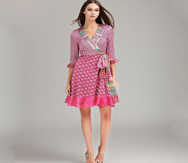 

european american style fashionable2018 spring summer print flare sleeve ruffles prairie chic dress sxxxl7331355, White;black