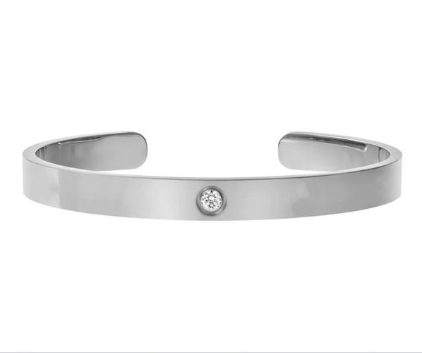 

high end fashion designer jewelry cuff bracelet men bangle stainless steel mens womens party charm silver rose gold luxury designe8785223, Black