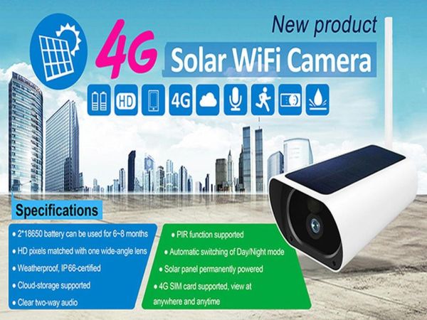

1080p 4g solar power cctv ip wireless network waterproof outdoor home 4g camera battery not including3245154