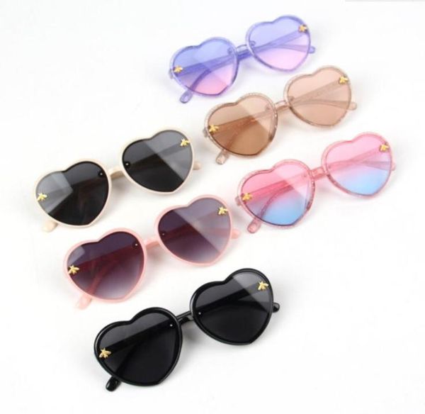 

kids love heart crystal sunglasses 2021 new girls bees uv protection sun glasses kids beach sunglasses a57019951432, Blue