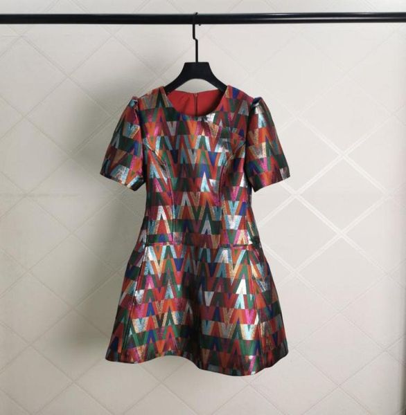 

2022 european fashion short sleeve light extravagant waist aline dress2972960, Black