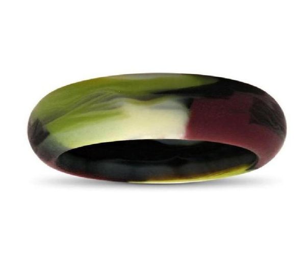 

wedding rings 8mm wide silicone ring 7pc set band camouflage silver rubber for men women finger jewelry gift anillo de silicona2066492355, Slivery;golden