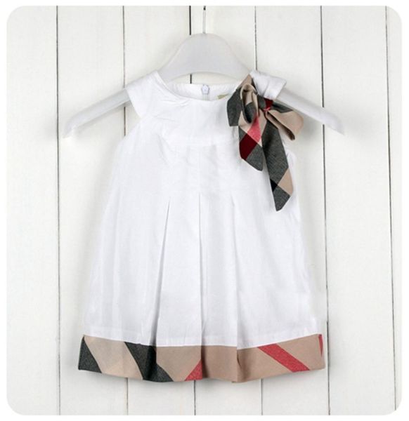 

summer baby girls dress plaid bowknot ruffle sleeveless children princess dress british style kids bow sundress princess dress 5 c8809950, Red;yellow