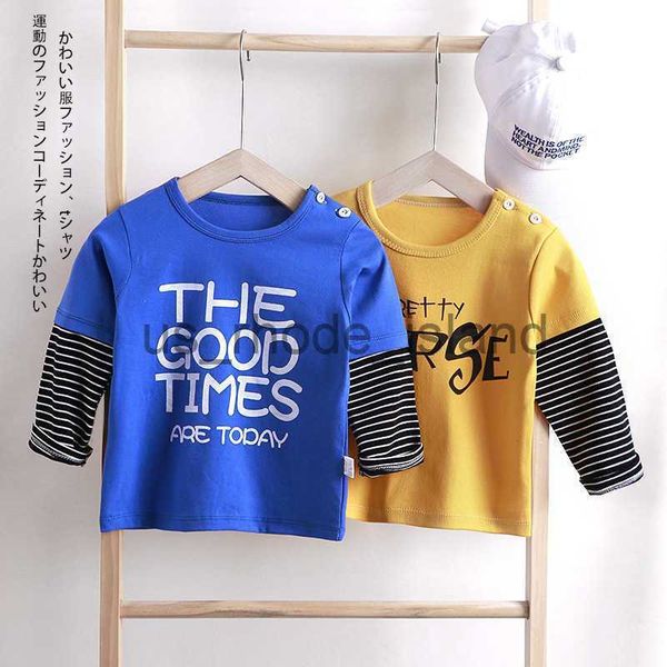 

t-shirts casual clothing for kids baby t-shirt striped clothes long sleeve winter autumn t shirt infant wear street cotton x0714, Blue