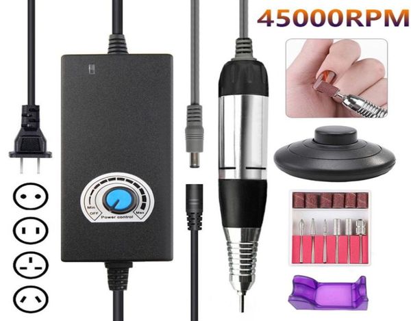 

portable 45000 rpm 45w electric nail drill machine manicure pedicure drill strong nail eqiupment art file tools set4425899