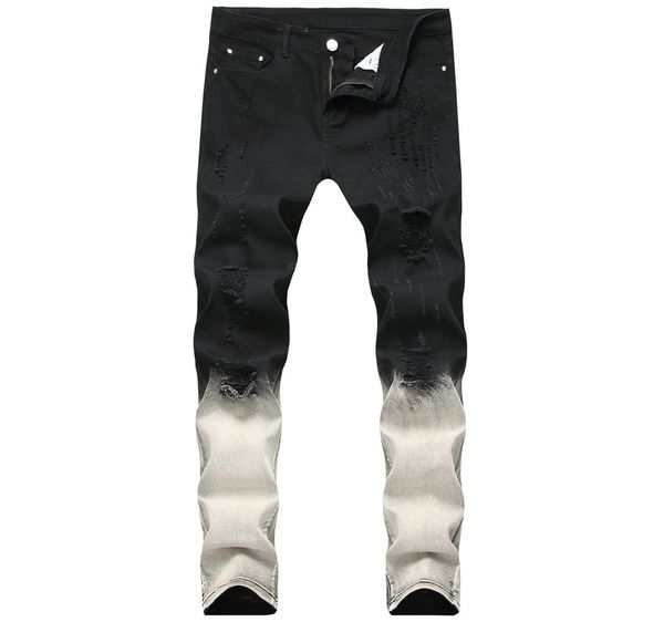 

men039s jeans mens fashion style color matching casual pants men slim fit denim biker for asian size2536174, Blue