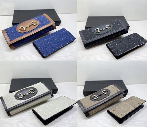 

vintage woven money clips double letters designer wallets leather long purses credit card holder coin purse with box4259735, Black